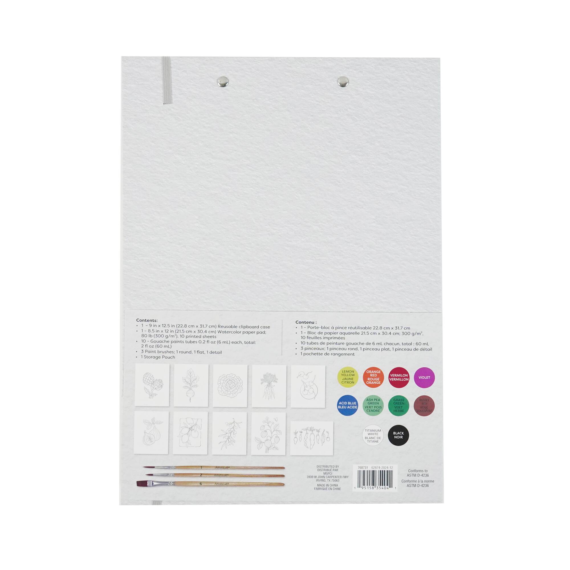 Fruits & Vegetables Gouache Painting Book Kit by Artist's Loft®